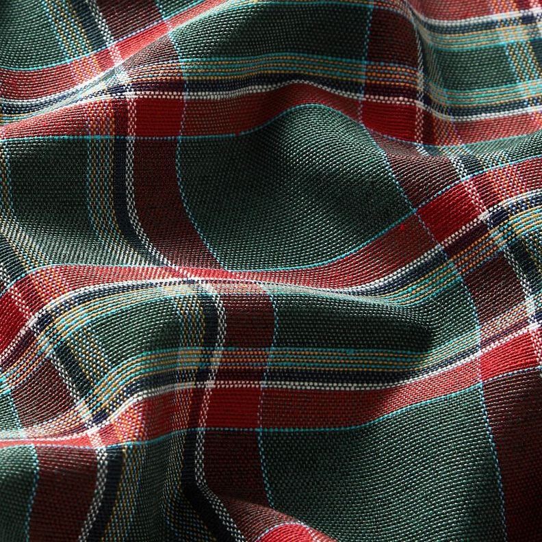 Decor Fabric Jacquard classic check – fir green/carmine,  image number 2