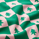 Fir Trees Soft Sweatshirt Fabric – juniper green/light pink, 