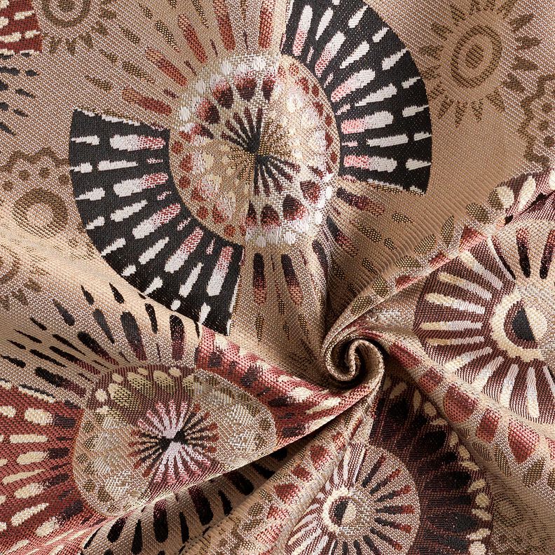 Decor Fabric Jacquard elegant mandala – dark taupe/burgundy,  image number 3