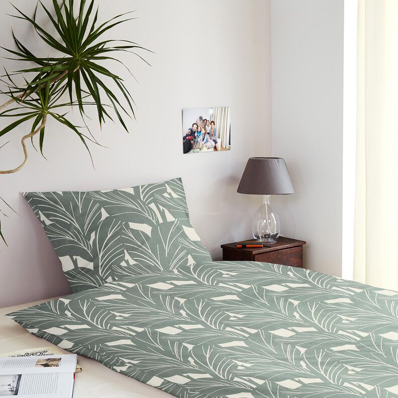 Decor Fabric Panama elegant leaves – reed/natural, image number 7