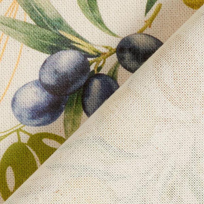 Decorative fabric, half panama olive branches, recycled – light beige,  image number 4