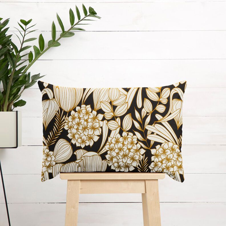 Sateen Tropical Flowers – black,  image number 5