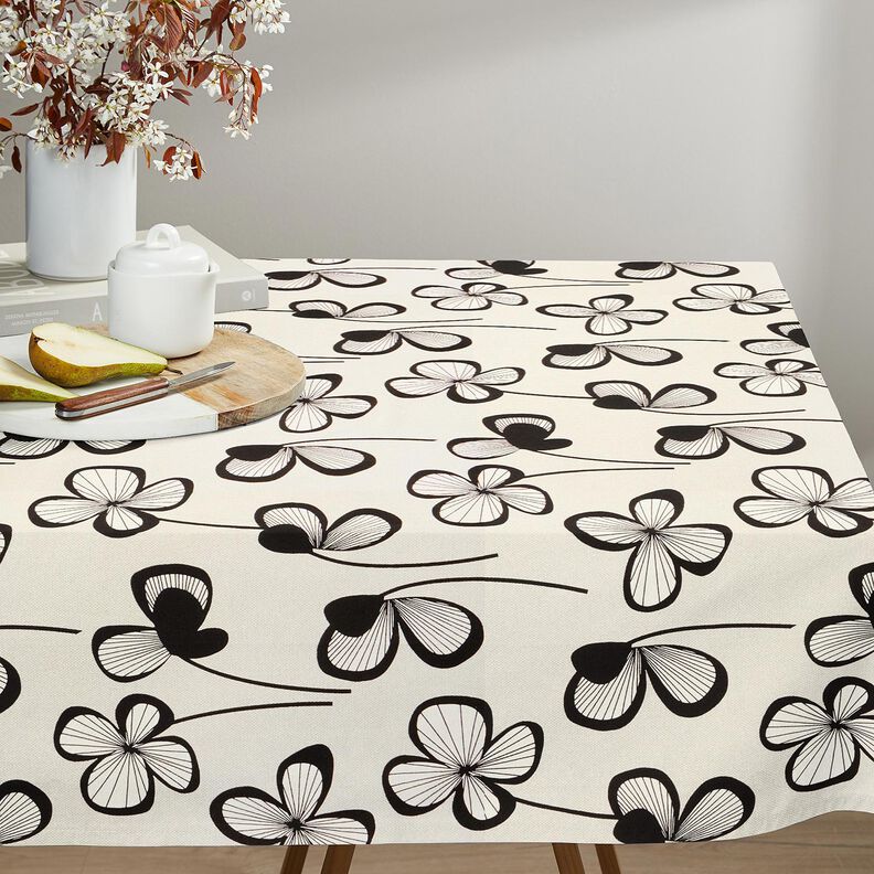 Decor Fabric Half Panama abstract clover &ndash; natural/black,  image number 6