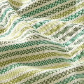Decor Fabric Half Panama Multicoloured Stripes Recycled – light green, 