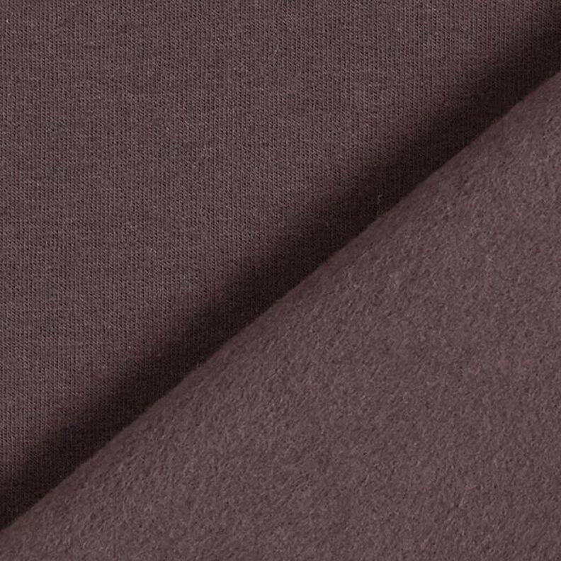 Light Cotton Sweatshirt Fabric Plain – dark brown,  image number 5