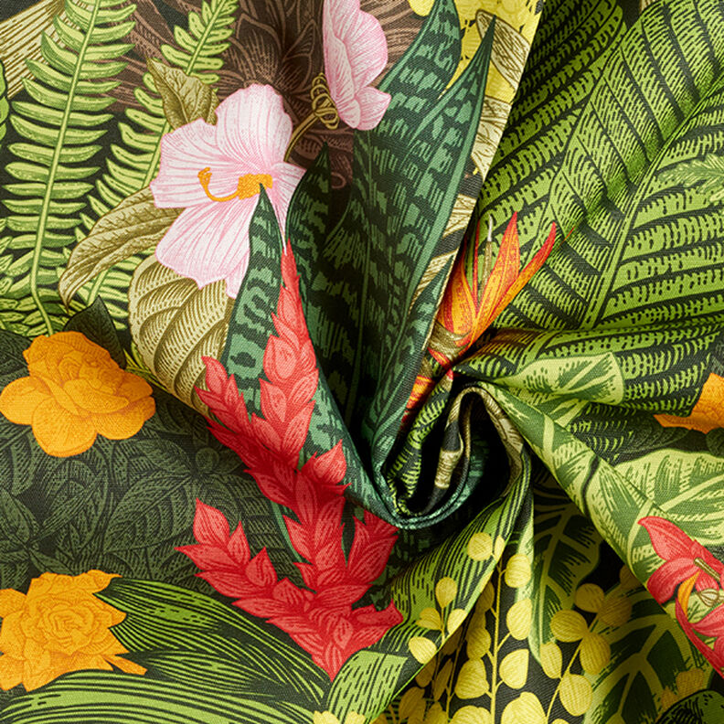 Outdoor Fabric Canvas Exotic Plants – dark green,  image number 3