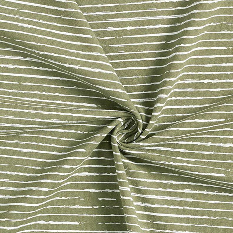 Cotton jersey scribble stripes – khaki,  image number 3