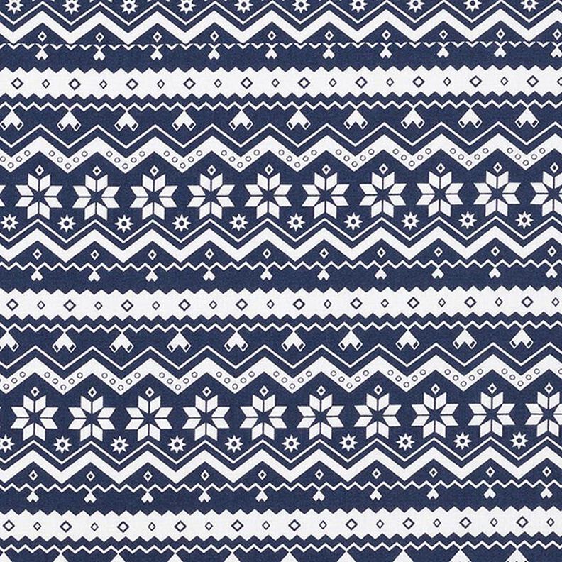 Cotton Poplin Norwegian pattern – midnight blue,  image number 1