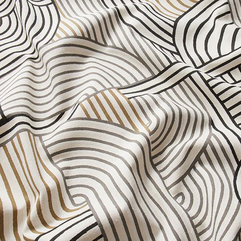 Decor Fabric Half Panama abstract arches – black, image number 2