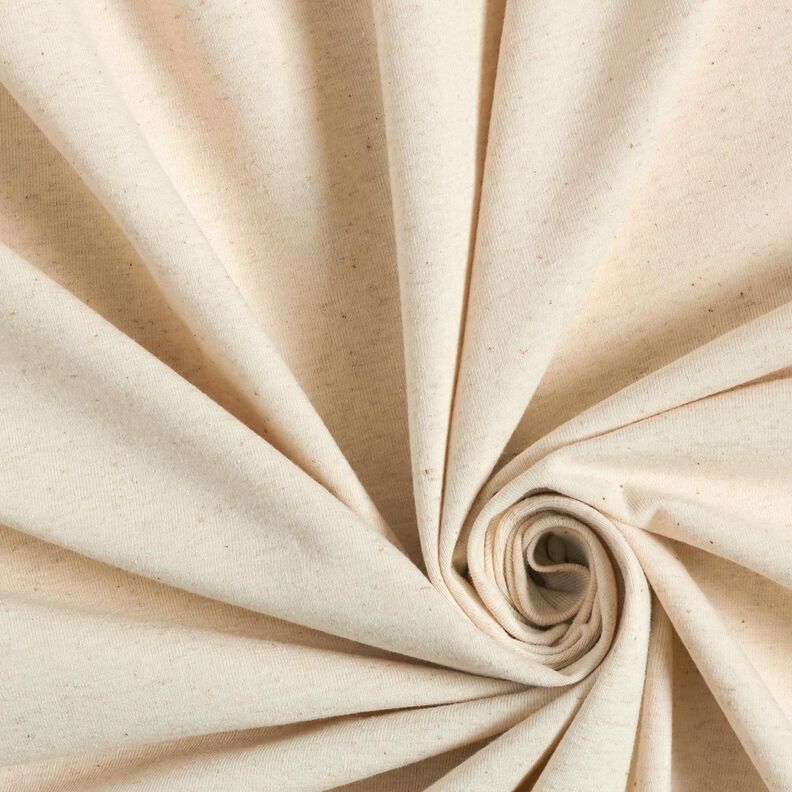 Plain cotton linen blend jersey – natural,  image number 1