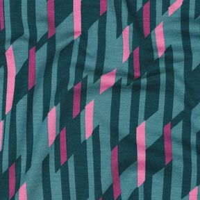 Ponte Roma Jersey abstract diamonds – petrol/pink, 