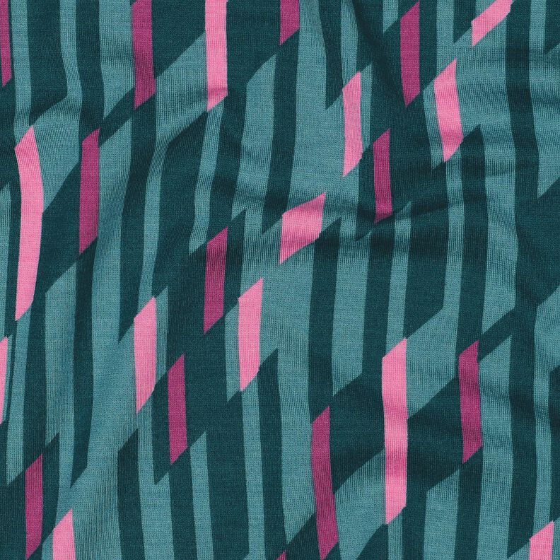 Ponte Roma Jersey abstract diamonds – petrol/pink,  image number 2
