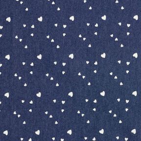 Chambray little hearts – navy blue/offwhite, 
