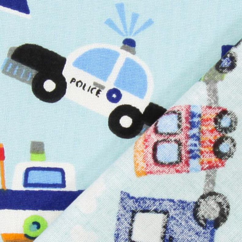 Cotton Cretonne Vehicles – light blue,  image number 3