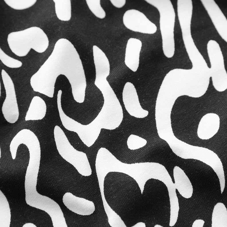 Abstract leopard pattern viscose jersey – black/white,  image number 2