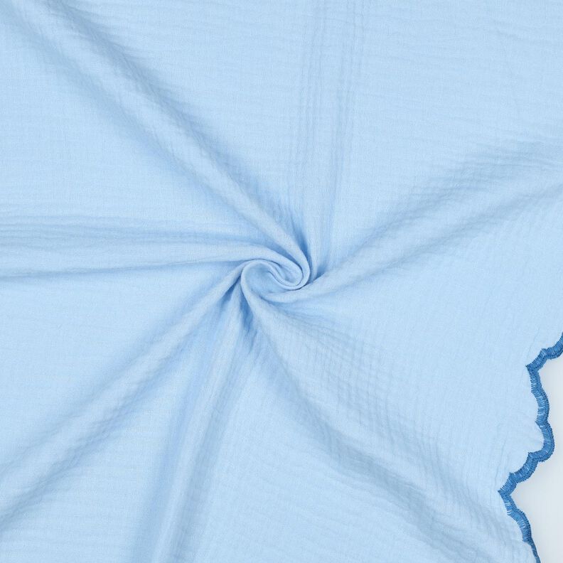 Double Gauze/Muslin double-sided curved edge  | Poppy Fabrics – light blue/royal blue,  image number 3