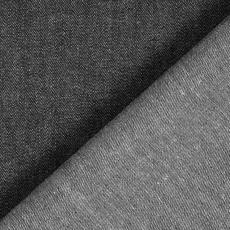 Denim-Look Cotton Chambray – black,  image number 3