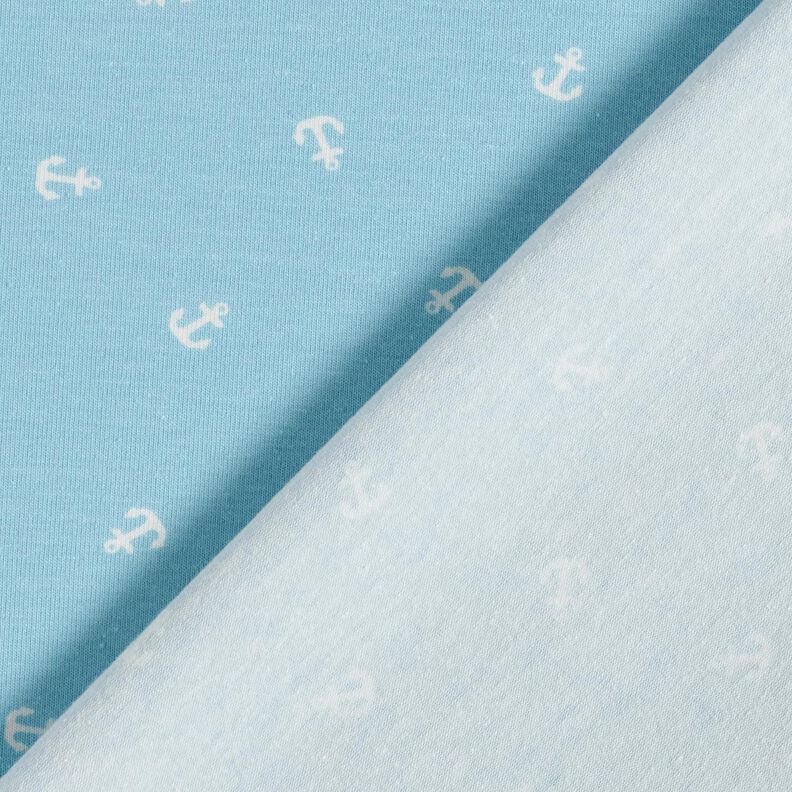 Cotton Jersey small anchor Digital Print – light blue,  image number 4