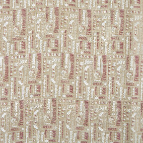 Decor Fabric Jute-Look Christmas Collage – dune/white, 
