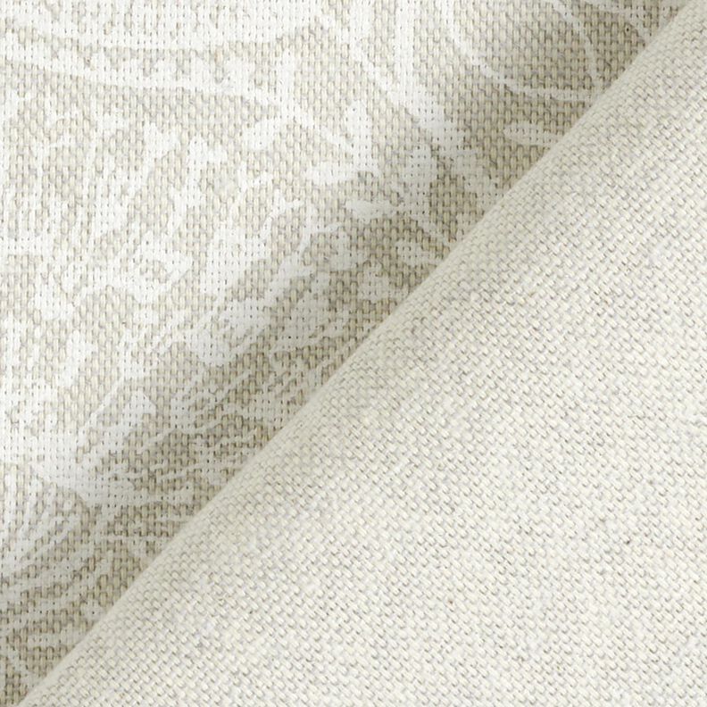 Decor Fabric Half Panama Floral Paisley – natural/white,  image number 4