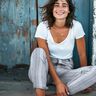 Denim Cotton Blend Stripes| Poppy Fabrics – denim blue/offwhite,  thumbnail number 6