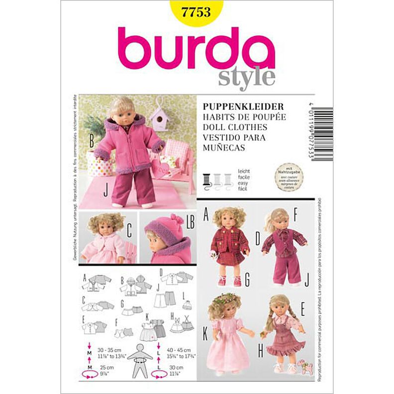 Doll Dresses, Burda 7753,  image number 1