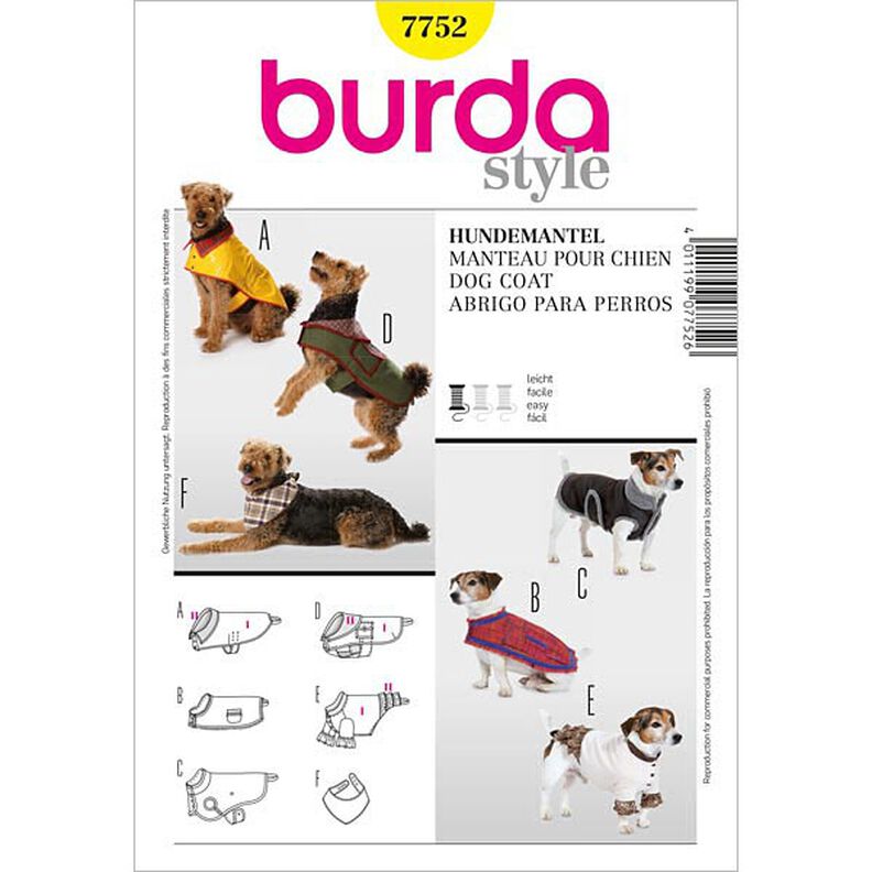 Dog Coat, Burda 7752,  image number 1