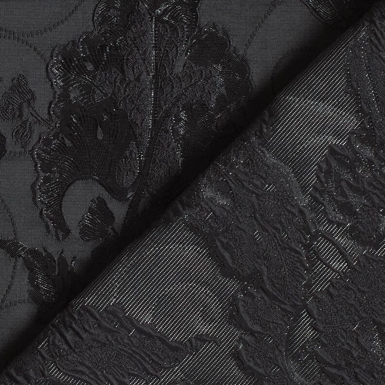 Garment Jacquard Brocade Flowers – black,  image number 4