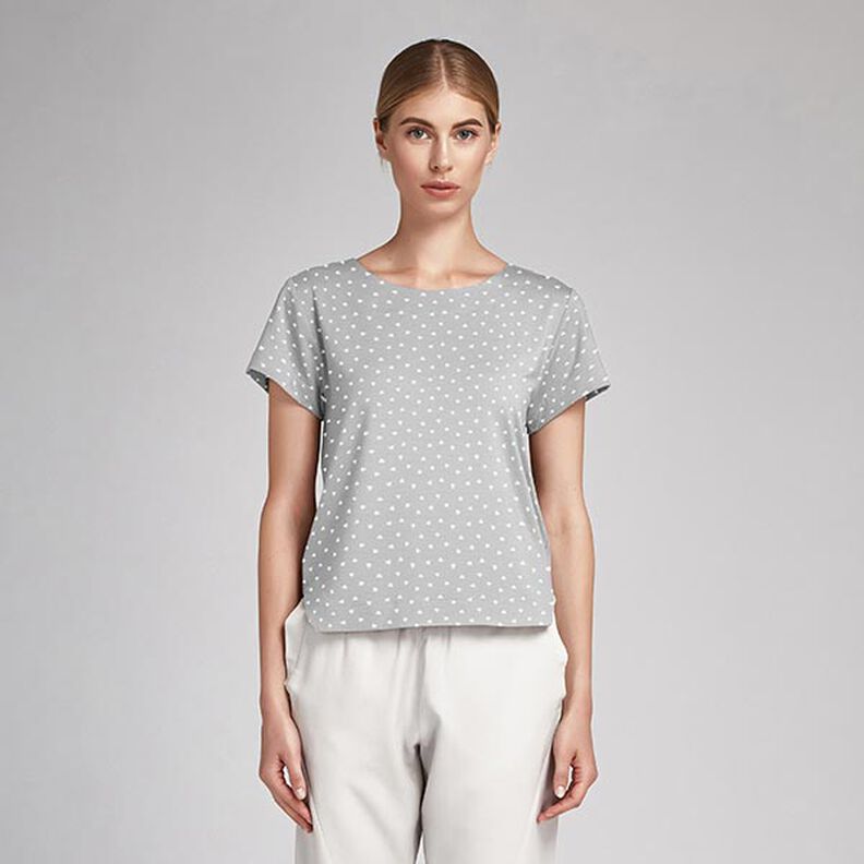 Scattered hearts organic cotton poplin – light grey,  image number 6