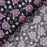 viscose fabric sea of flowers – black/pastel violet,  thumbnail number 4