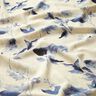 Viscose Linen Blend Watercolour roses – natural/navy blue,  thumbnail number 2