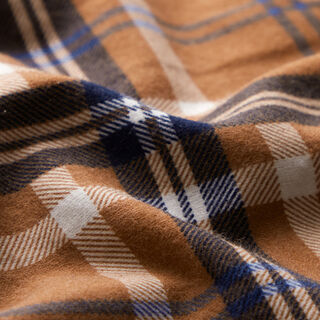 Cotton Flannel Check Print | by Poppy – fawn/royal blue, 