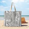 Decor Fabric Half Panama abstract striped pattern – black/ivory,  thumbnail number 8