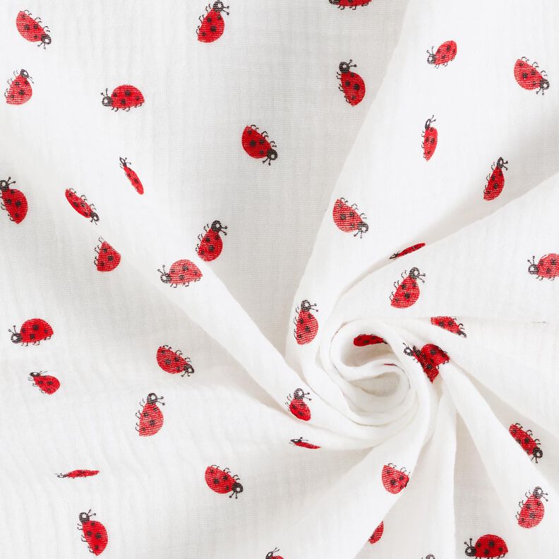 Double Gauze/Muslin Ladybird – ivory,  image number 3