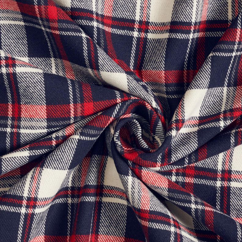 Cotton Flannel checked – blue-black/carmine, image number 3