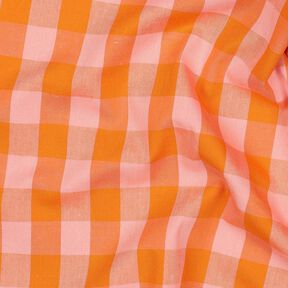 Cotton Poplin Check| Poppy Fabrics – pink/peach orange, 