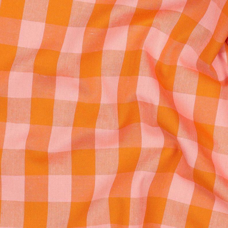 Cotton Poplin Check| Poppy Fabrics – pink/peach orange,  image number 2