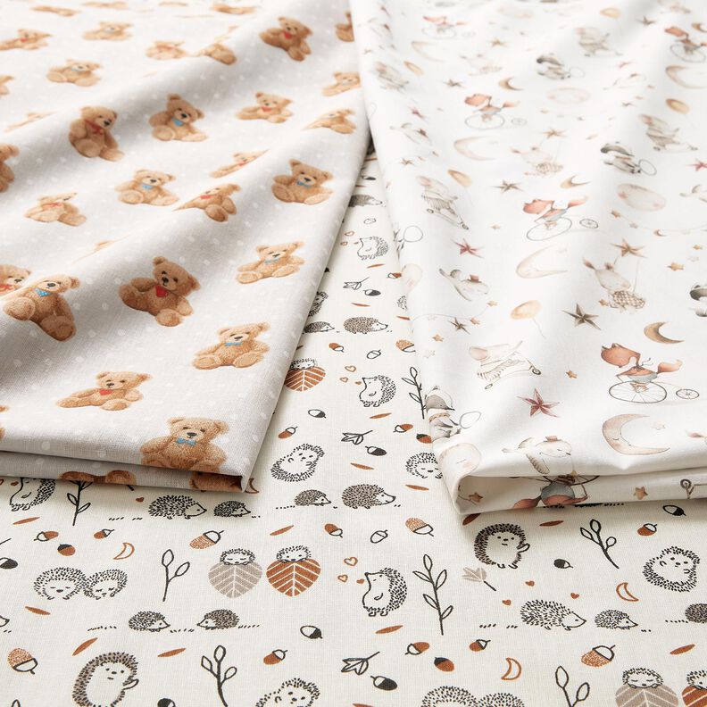 Cotton Poplin Hedgehog on the move – offwhite,  image number 5