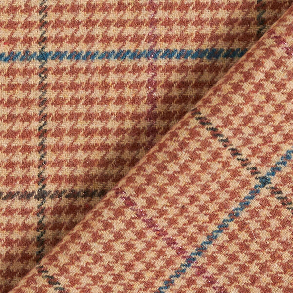 Houndstooth Plaid Coating Fabric with Glitter Effect – beige/copper,  image number 4