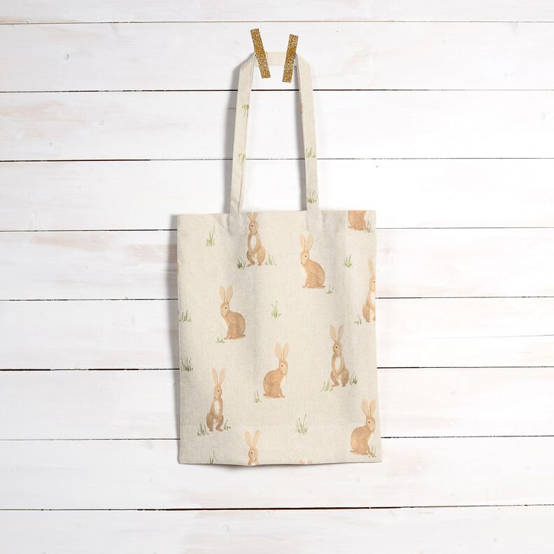Decor Fabric Half Panama hares – natural/light brown,  image number 8