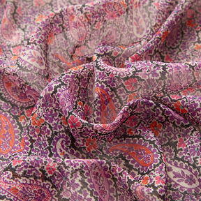 Paisley Crepe Chiffon – red lilac, 