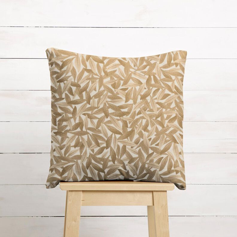 Decor Fabric Half Panama sea of leaves – offwhite/light brown, image number 8