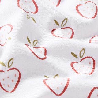 Cotton Jersey Stylised Strawberries – white/pink, 