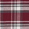 Coat fabric with checked fur backing – burgundy/slate grey,  thumbnail number 1
