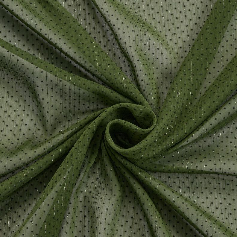Glitter stripes and dots chiffon – khaki,  image number 3