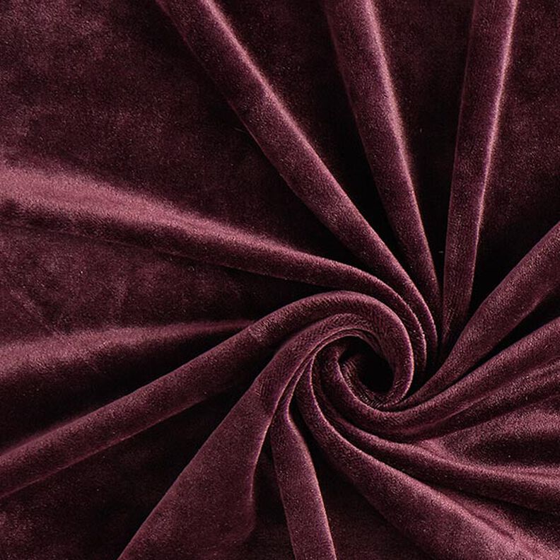 Stretch Velvet Nicky Velours – aubergine,  image number 1