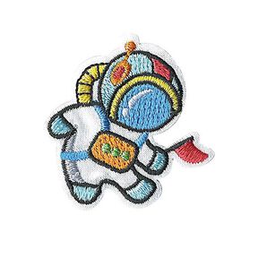 Astronaut appliqué [ 3 x 3 cm ] – offwhite/light blue, 