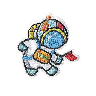 Astronaut appliqué [ 3 x 3 cm ] – offwhite/light blue, 