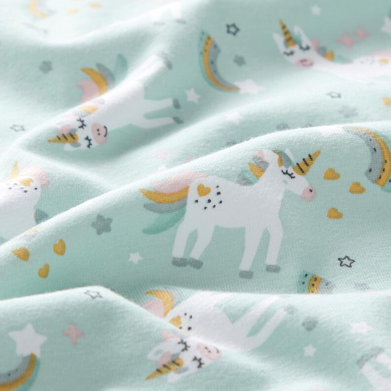 Cotton Jersey unicorn and rainbow – ice blue,  image number 2