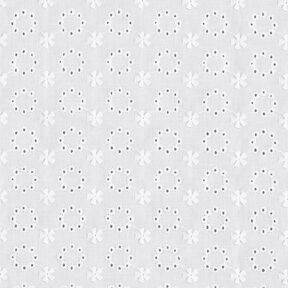 Cotton Batiste Broderie Anglaise floral wreaths – white, 